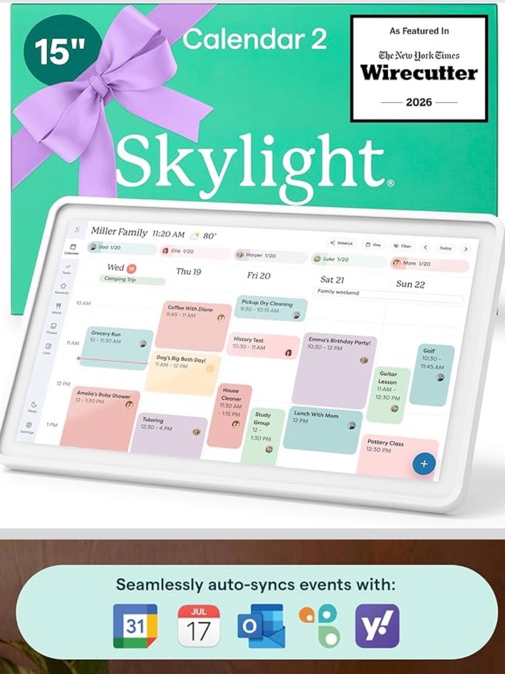 SKYLIGHT 2 15" Digital Calendar Tablet - White